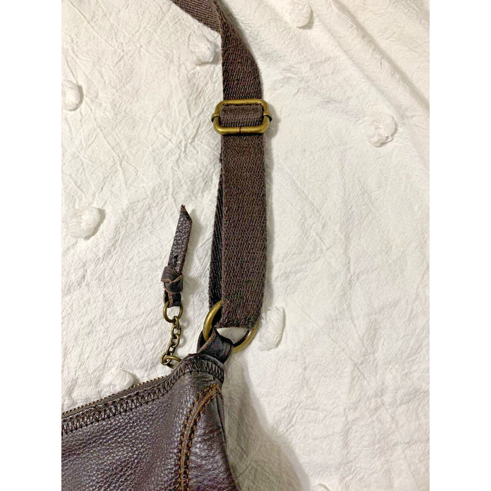 The Sak Lucia Dark Brown Pebbled Leather Crossbody Bag Adjustable Strap Pockets - Picture 9 of 12